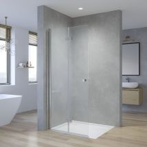 Duschwand Glas Dusch Falttür Duschabtrennung für Walk-in Dusche Rahmenlos Glasduschwand 5 mm Einscheibensicherheitsglas Aqua Lavos 70x187 cm