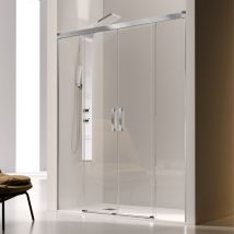 Duschwand für Nische mit 2 Schiebetüren glasé - 6mm / 195 cm / ohne Sichtschutz