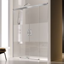 Duschwand für Nische mit 2 Schiebetüren glasé - 6mm / 175 cm / mit Sichtschutz