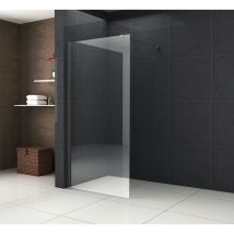 Glasdeals - Duschwand tipo mit schwarzen Anbauteilen in 100 x 200 cm - Klarglas