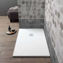 Steinoptik- Duschwanne 100X80cm, Weiss Matt Muse