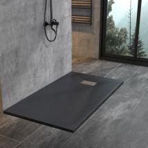 Smc Duschwanne Schwarz Superflach Duschtasse Rutschfest ohne Ablaufgarnitur 160x90cm - Witen&nock