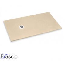 Duschwanne 70x95 Cm Vulcano Line Slim Hellelfenbein Ral 1015 Aus Kunstharz Und Marmorpulver Mit Freiem Abfluss - Frascio
