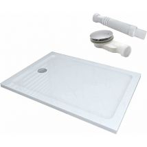 Duschwanne Acrylwanne Duschtasse Dusche 40mm Superflache Weiß Mit Erhöhte Kante, Rechteckig 100x80cm