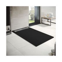 Duschwanne aus Harz, Modell Opale, Breite 90, Schwarz ral 9005, Maße 90 x 120 cm