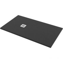 Duschwanne mit den Maßen 80x140 cm in schwarzer Farbe mit Steineffekt Ercos Stone BPMARKSTON8014 Schwarz