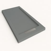 Duschwanne Steen Mit Rahmen Farbe Zementgrau Ral 7005 90x110cm Abdeckung Edelstahl