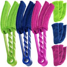 Duster pour stores de fenêtre, lot de 3 brosses pour volets de climatiseur avec 3 manchons en microfibre.