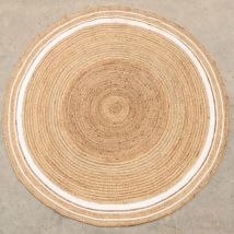 Dutch Lifestyle - Tapis Jaipur Classic 150 cm Rond Naturel et crème