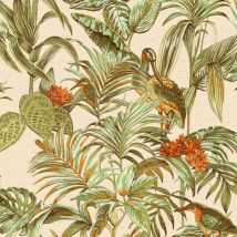 Carta da Parati Bird-of-Paradise Verde Dutch Wallcoverings Verde