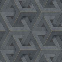 Dutch Wallcoverings - Papel pintado Onyx gris antracita y dorado