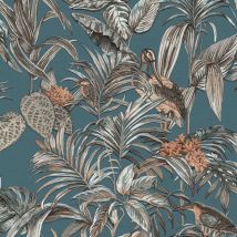 Dutch Wallcoverings - Papier peint Bird-of-Paradise Bleu