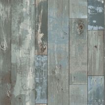 Dutch Wallcoverings - Papier peint Bois de rebut Gris-bleu