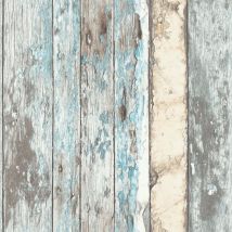 Dutch Wallcoverings - Papier peint Bois de rebut Bleu PE10012