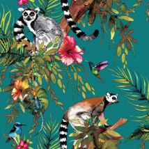 Dutch Wallcoverings - Papier peint Lémurien Vert 12402