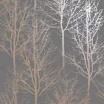 Tapete Rhea Trees Grau und Rotgolden dutch wallcoverings
