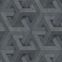 Dutch Wallcoverings - Wallpaper Onyx Anthracite and Gold