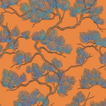 Dutch Wallcoverings - Design id Orange Floral Flower Tree Nature Textured Vinyl Paste Wall Wallpaper