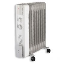 Drexon 811500 - Radiateur bain d'huile 1500W win - 34,5 x 23,5 x 62,5 cm - Thermostat mécanique - Blanc