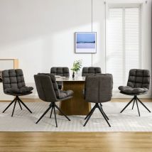 Dyhome - Chaise de Salle à Manger 6 pièces, Chaise de Salle à Manger pivotante avec Coussin Amovible, Chaise de Cuisine rembourrée pour Salle à