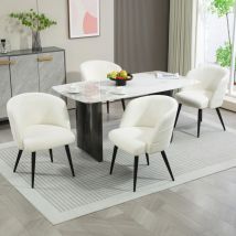 Fauteuil Salon inclinable 80 cm Fauteuil Chambre à coucher Fauteuil de lecture Dossier Fauteuil rembourré (4, blanc) - Dyhome