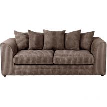 Luxury Life - Dylan Jumbo Cord Fabric 3 Seater Sofa in Chocolate