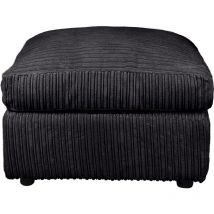 Luxury Life - Dylan Jumbo Cord Footstool in Black