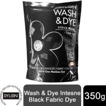 Wash & Dye Fabric Dye, Intesne Black, 1 Pack of 350g - Dylon