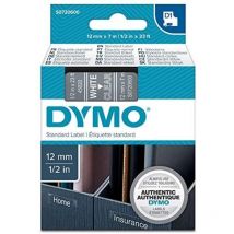 Schriftbandkassette D1 12 mm x 7 m (b x l) transparent weiß