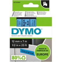 D1 Etichette Autoadesive per Stampanti LabelManager, Rotolo da 12 mm x 7 m, Stampa Nero su Blu, 1 Pezzo S0720560 - Dymo