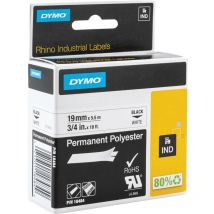 Dymo - Rhino 19MM White Perm Polyester Tape 18484 - White