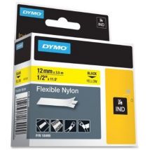 Dymo - Ruban pour imprimante étiquette , 18490, 12mm, 3.5m, yellownylon flexible, o