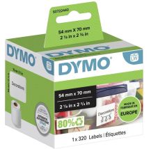 S0722440 Rotolo Di Etichette 70 X 54 Mm Carta Bianco 320 Pz. A Tenuta Permanente Etichetta Universale - Dymo