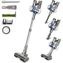 Dzaki Akku-staubsauger, 45kpa Stabstaubsauger Kabellos Beutellos Mit Display, Anti-tangle-bürste, 55min. Laufzeit, Herausnehmbarer Akku, Kabelloser 