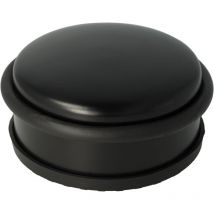 Paryou - E-19002 00 Butée de porte ronde en acier inoxydable, adaptée aux portes et antidérapante, 10 x 4 cm, 1200 g, noir