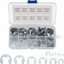 E Clip Anneau 304 Inox Circlips Exterieur Assortiment De Circlips 1.5/2/3/4/5/6/7/8/9/10Mm Divers Usages 200Pcs
