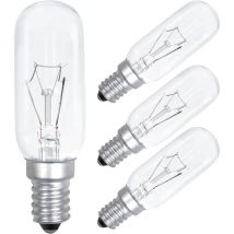 E14 40W Ampoule Pour Hotte Aspirante 230V 320lm T25 ampoule de ventilateur d'extraction SES lampe d'appareil blanc chaud 2700K variable - paquet de 4