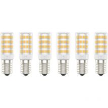 E14 LED Bulbs, 5W (Equivalent to 50W), Warm White (3000K), AC220-240V, Flicker Free, Non Dimmable, 300 Lumens, CRI80, Pack of 6 - (Warm White, 5W)