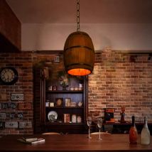 Senderpick - E26 Tonnen-Kerzenständer Rustikale Tonnen-Lampe Hängelampe Wohnzimmerlampe Retro-Vintage-Deckenlampe Antike Hängelampe Deckenlampe (ohne