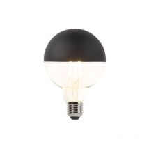 Luedd - E27 Dimmbare Led-filamentlampe Kopfspiegel G95 Schwarz 550lm 2700k