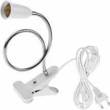 E27 Douille Ampoule à Pince avec Interrupteur,Base de Lampe de Table à led avec Col de Cygne 360 Degrés,Clip-Sur Base de Lampe avec 2.2M Câble, pour