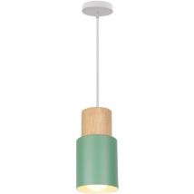 E27 Lampada a Sospensione Creativa Ferro Regolabile Camera Letto Soggiorno Lampadario Macaron (Verde)