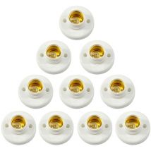 E27 Support De Lampe, Douille a Vis Murale,Adaptateur de Convertisseur de Base d'ampoule led, pour Ampoule E27 Douille à vis Ronde en Plastique 10PCS