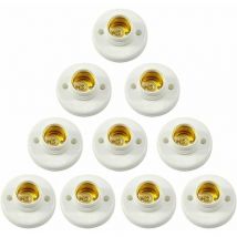 Ousudela - Support mural pour ampoule led - Douille à vis en plastique E27 - Convertisseur de base de lampe - Lot de 10 douilles à vis rondes en