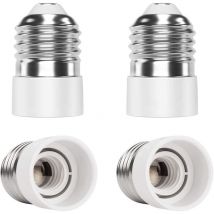 ZVD - Adaptateur de douille E27 vers E14 - 4 pièces - Pour Ampoules LED/à Incandescence/Fluocompactes