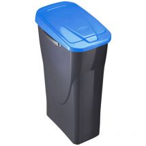 Cubo ecobin con tapa color negro/azul 21,5 x 31 x 42 cm 15 l