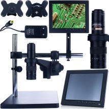 Earth Pro MCEP-0.5X-PZRR Microscope numérique avec bras réglable + écran 8 pouces pour microscope + support pour écran de microscope numérique