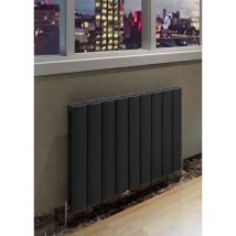 Eastbrook - Guardia Aluminium Matt Black Horizontal Designer Radiator 600mm x 660mm Electric Only - Thermostatic