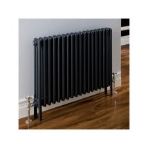 Eastbrook - Rivassa 2 column radiator 600mm h x 563mm w Matt Anthracite - Dual Fuel - Standard - Matt Anthracite