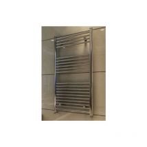 Wingrave Steel Chrome Straight Heated Towel Rail 1600mm h x 600mm w Electric Only - Thermostatic - Eastbrook